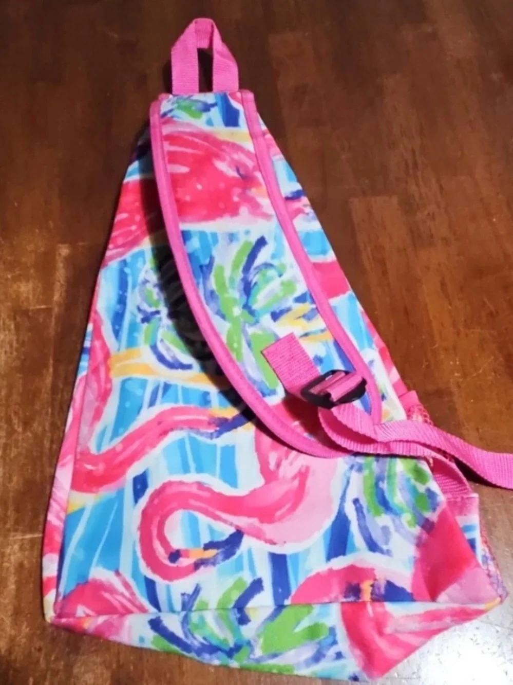 NEW Aqualux FLAMINGO Crossbody Sling Bag Backpack Zippered Pockets & Mesh Pouch
